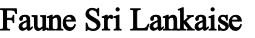 Faune Sri Lankaise
